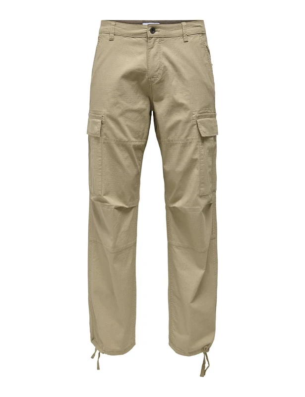 ONLY & SONS Men's Onsray Life 0020 Ribstop Cargo Noos Trousers, Chinchilla, 34 W/34 L