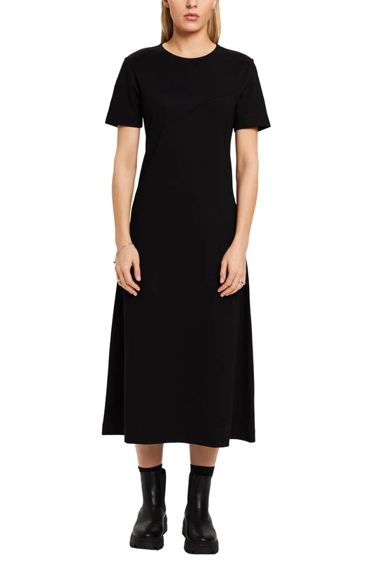 ESPRIT Women's 014ee1e322 Dress, 001/Black, S