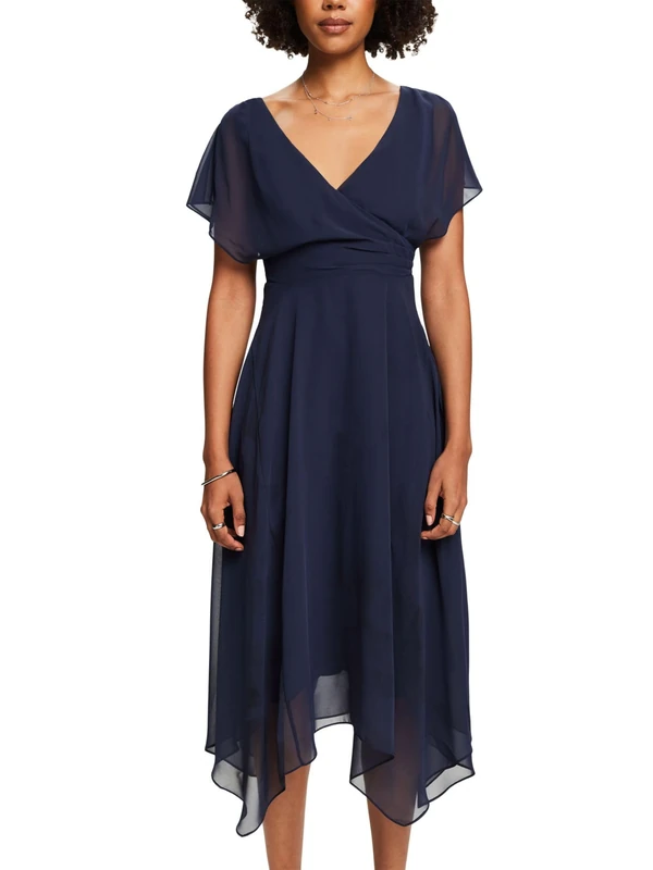 ESPRIT Women's 034ee1e341 Dress, 400/Navy, XS
