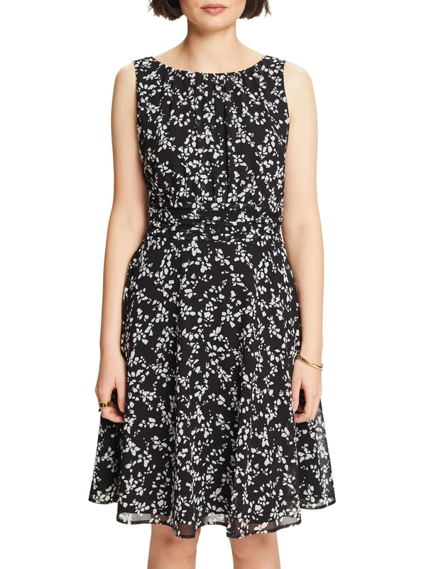 ESPRIT Women's 024ee1e354 Dress, 002/Black 2, 6