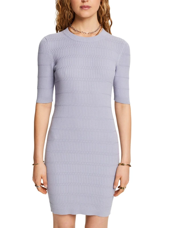 ESPRIT Women's 024ee1e310 Dress, 445/Light Blue Lavender, S