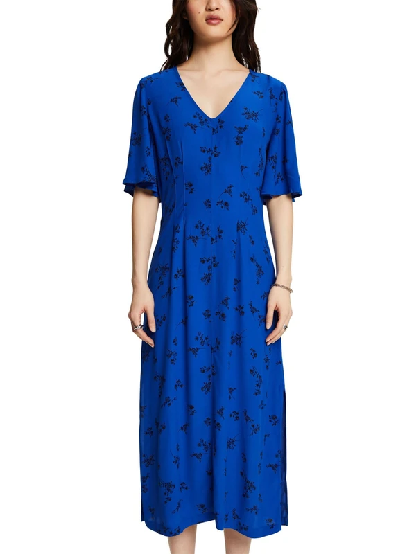 ESPRIT Women's 024ee1e344 Dress, 410/Bright Blue, 6