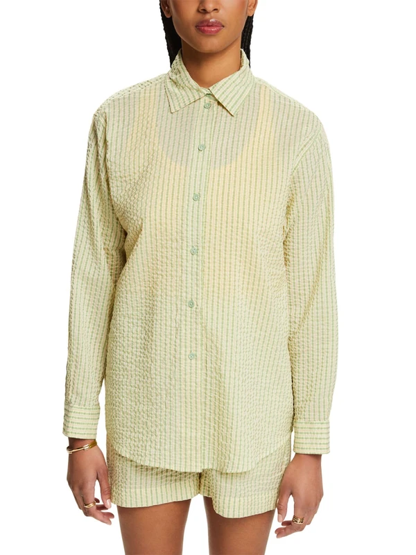 ESPRIT Women's 034ee1f331 Blouse, 332/Light Green 3, Large