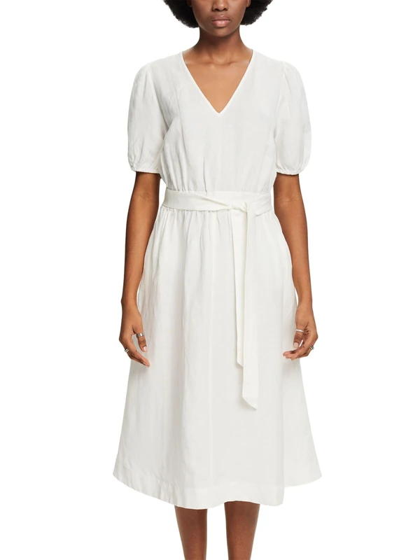 ESPRIT Women's 034ee1e377 Dress, 110/Off White, 6