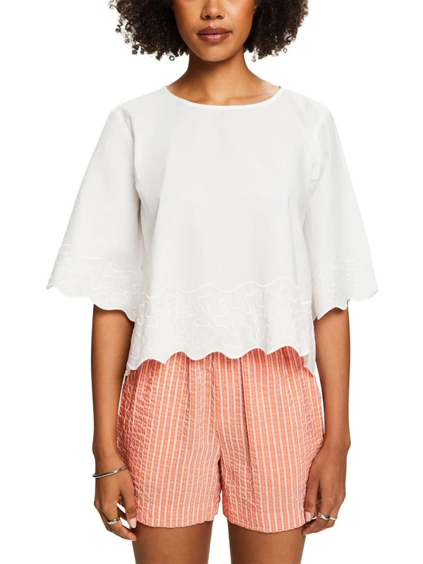 ESPRIT Women's 034ee1f311 Blouse, 110/Off White, S