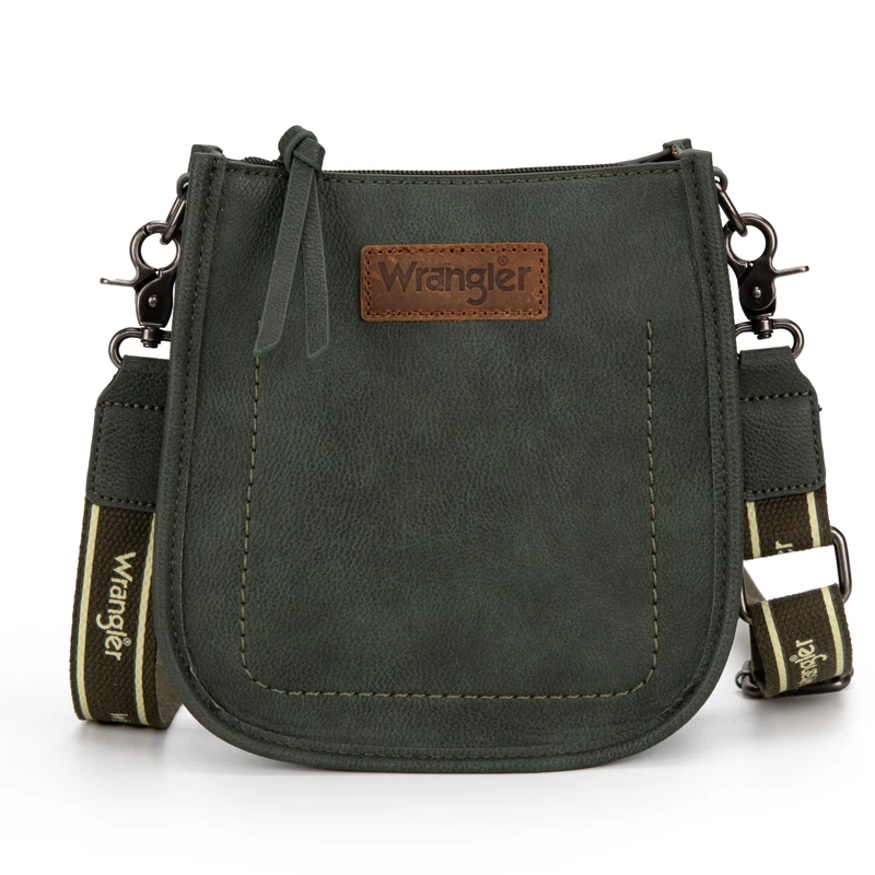 Wrangler Small Crossbody Bags for Women Trendy Designer Mini Purses Shoulder Handbag Hobo with Adjustable Strap,WG119-077GN, Green