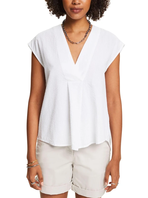 ESPRIT Women's 034ee1f339 Blouse, 100/White, XS