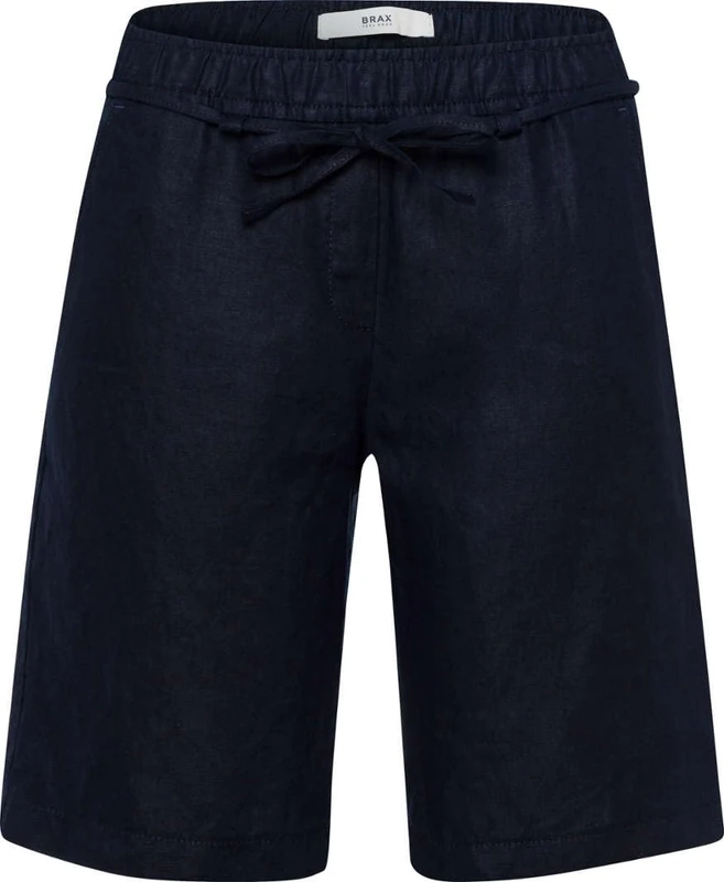 Style Mel B Pure Linen Bermuda Shorts, Navy, 38W x 32L
