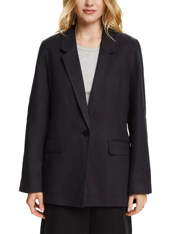 ESPRIT Women's 034ee1g314 Blazer, 001/Black, 16
