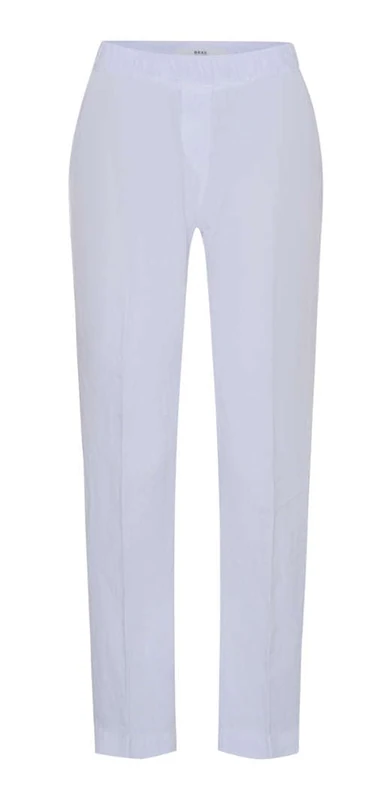 BRAX Women's Style Maron S Pure Linen Pull On Slacks, White, 29W x 30L