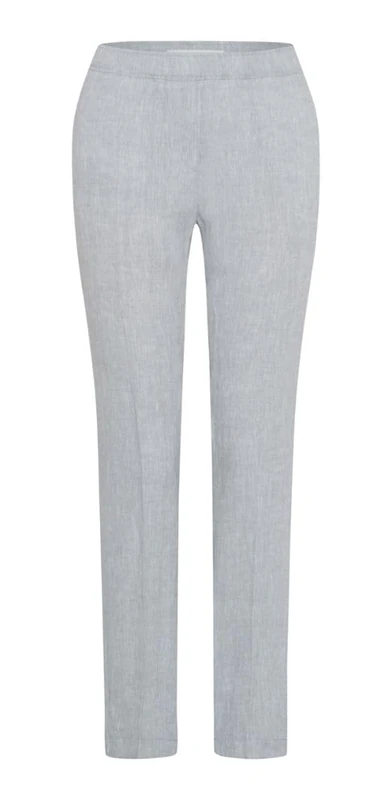 Brax Women's Style Maron S Pure Linen Pull On Slacks, Grey Melange, 31W x 32L