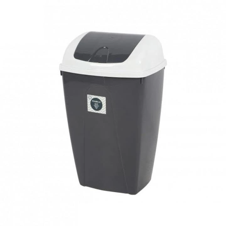 Urban Living Pasha Flip Bin 25 Litre Two-Tone White and Moonrock - Image 1