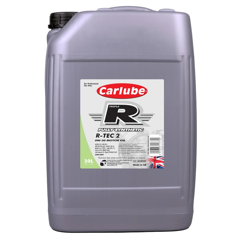 Carlube Triple R 0W-20 ACEA C5 & C6, API SP with RC, ILSAC GF-6A Fully Synthetic Engine Oil R-TEC 2 20L