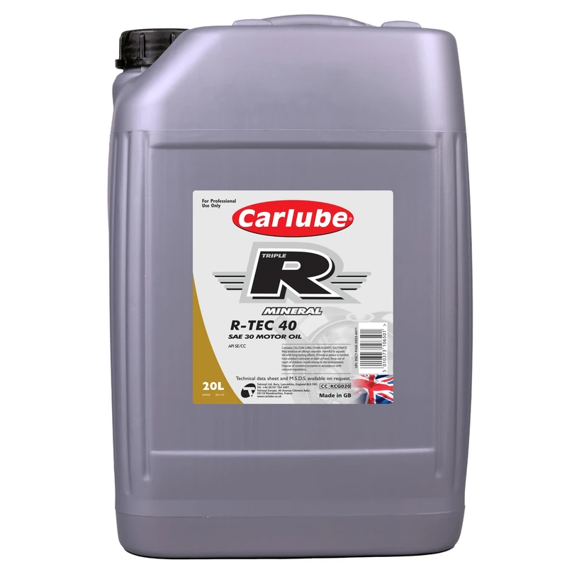 Carlube Triple R SAE 30, API SE/CC Mineral Engine Oil R-TEC 40 20L