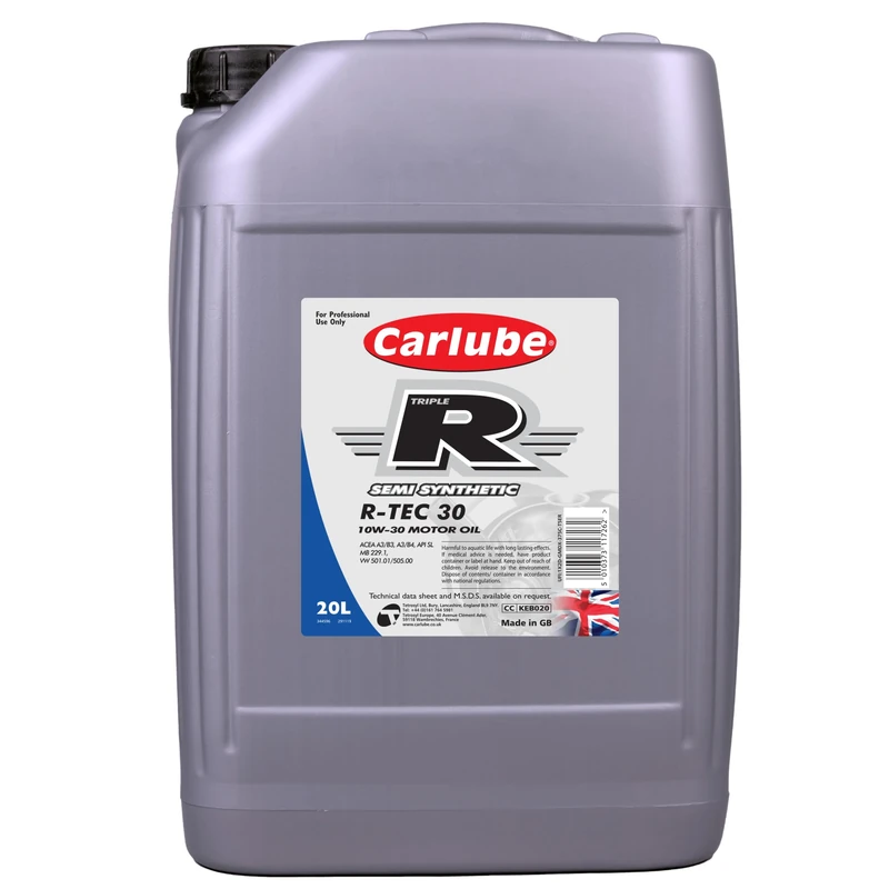 Carlube Triple R 10W-30 ACEA A3/B4, API SP Semi Synthetic Engine Oil R-TEC 30 20L