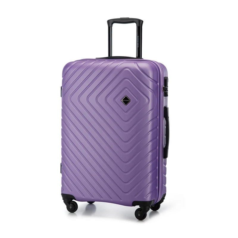 WITTCHEN Cube line Medium-Sized Suitcase Geometric Textured ABS Telescopic Handle Combination Lock 4 Wheels Size M Violet