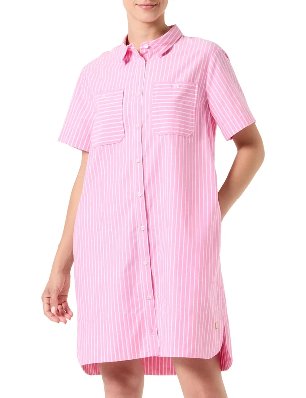 Armor Lux Women's Heritage Striped Dress Playwear, Petunia/White, 8