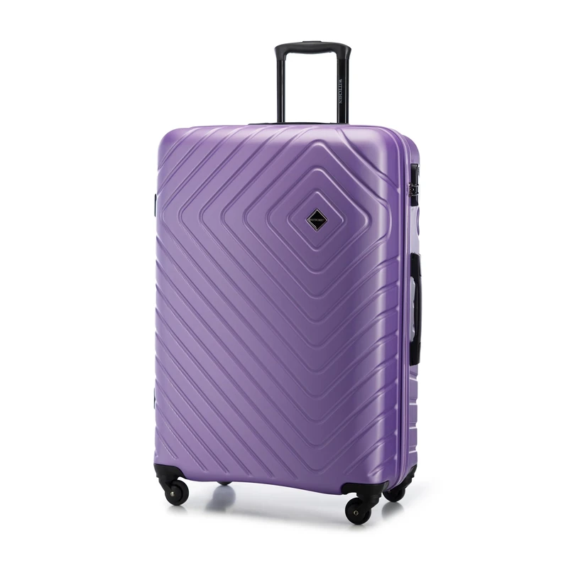 WITTCHEN Cube line Large Suitcase Geometric Textured ABS Telescopic Handle Combination Lock 4 Wheels Size L Violet