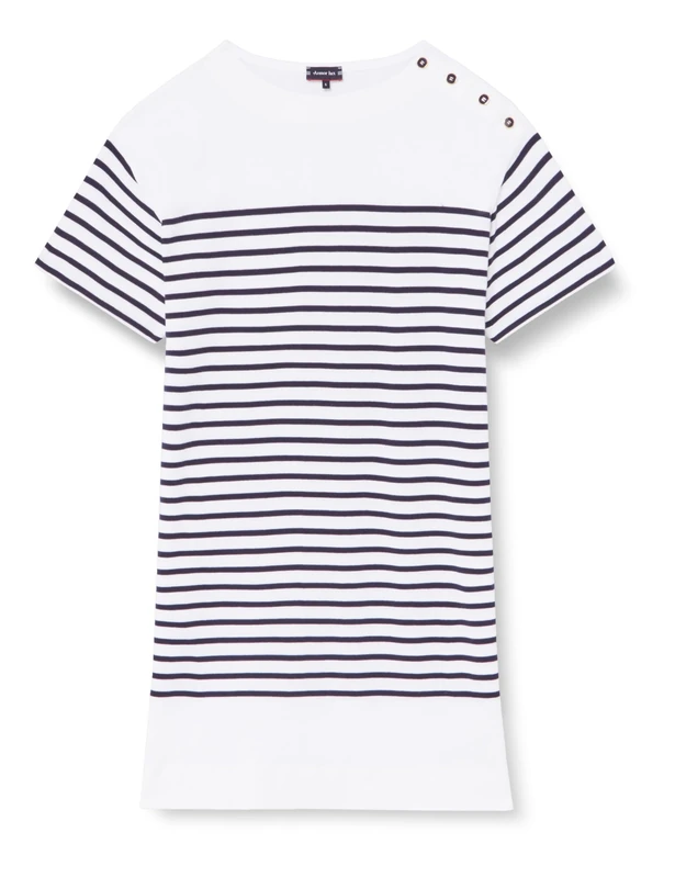 Armor Lux Women's Striped Playwear Dress, White/Seal, 8