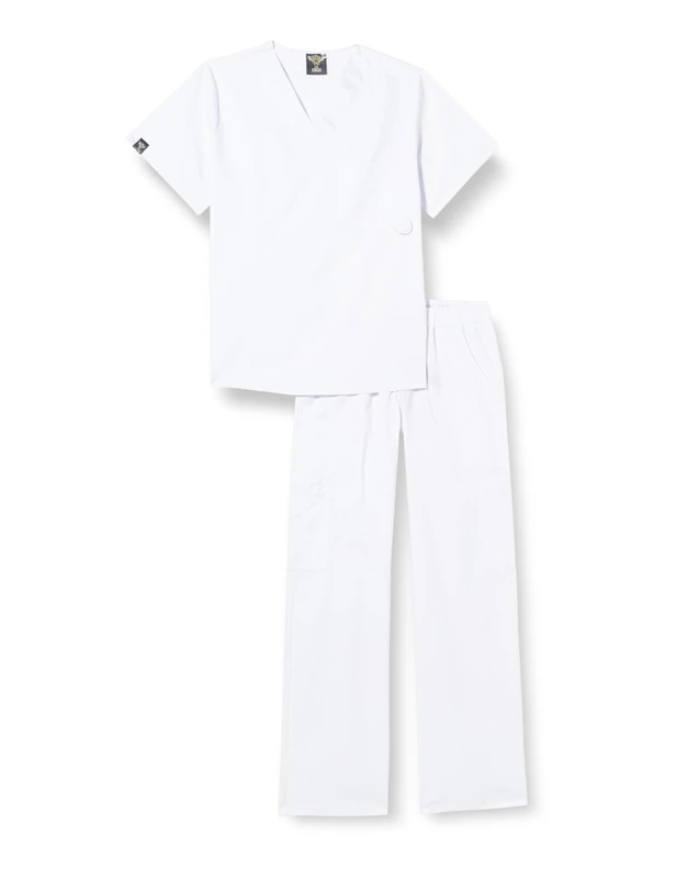 InWhite Men's Medical Jumpsuit 0284, White, S - Image 1