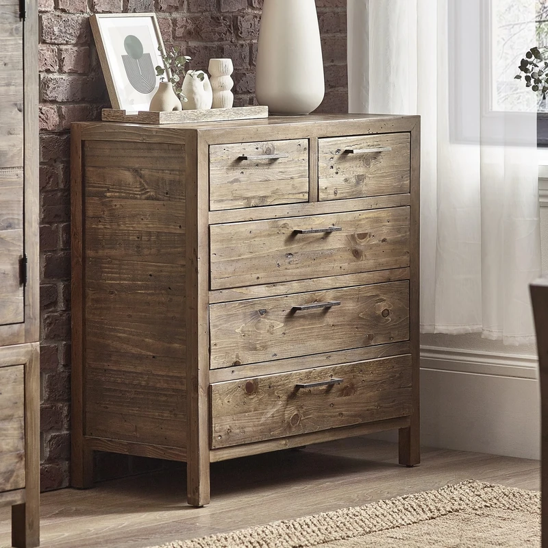 Julian Bowen Chest of Drawers, Cashew, 90 x 84 x 43.5