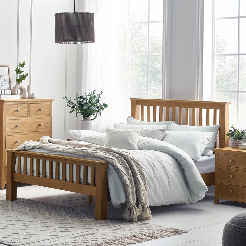 Julian Bowen Mallory High Footend Bed 150cm Oak