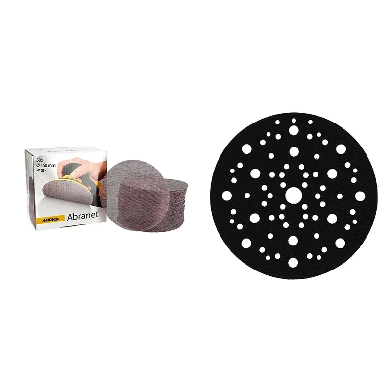 Mirka Abranet net Sanding disc Ø 150 mm Grip/Grit P100 / 50 pcs + Pad Saver Ø150mm / 5 pcs
