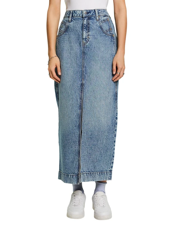 ESPRIT Women's 014EE1D311 Skirt, 903/BLUE Light WASH, - Image 1