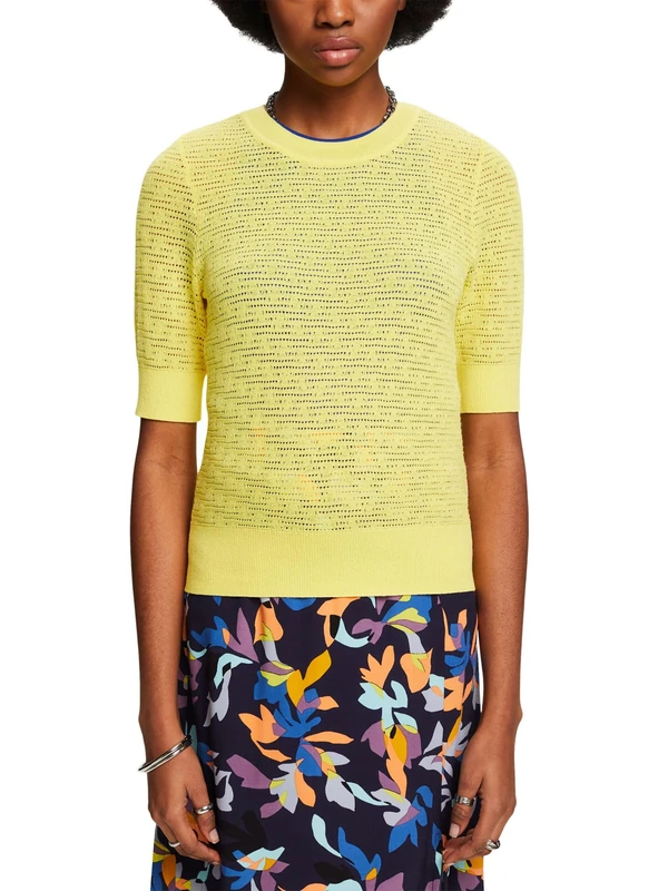 ESPRIT Women's 034ee1i319 Sweater, 770/Pastel Yellow, L