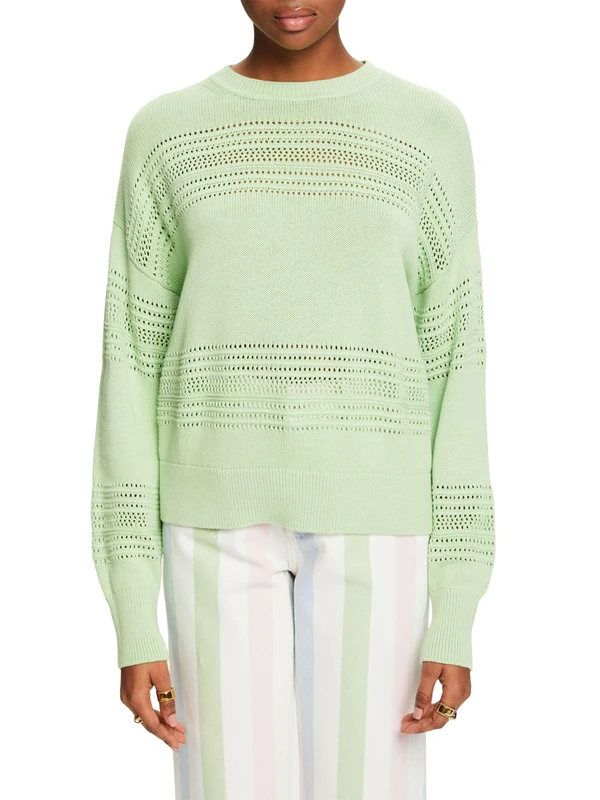 ESPRIT Women's 034ee1i306 Sweater, 330/Light Green, L