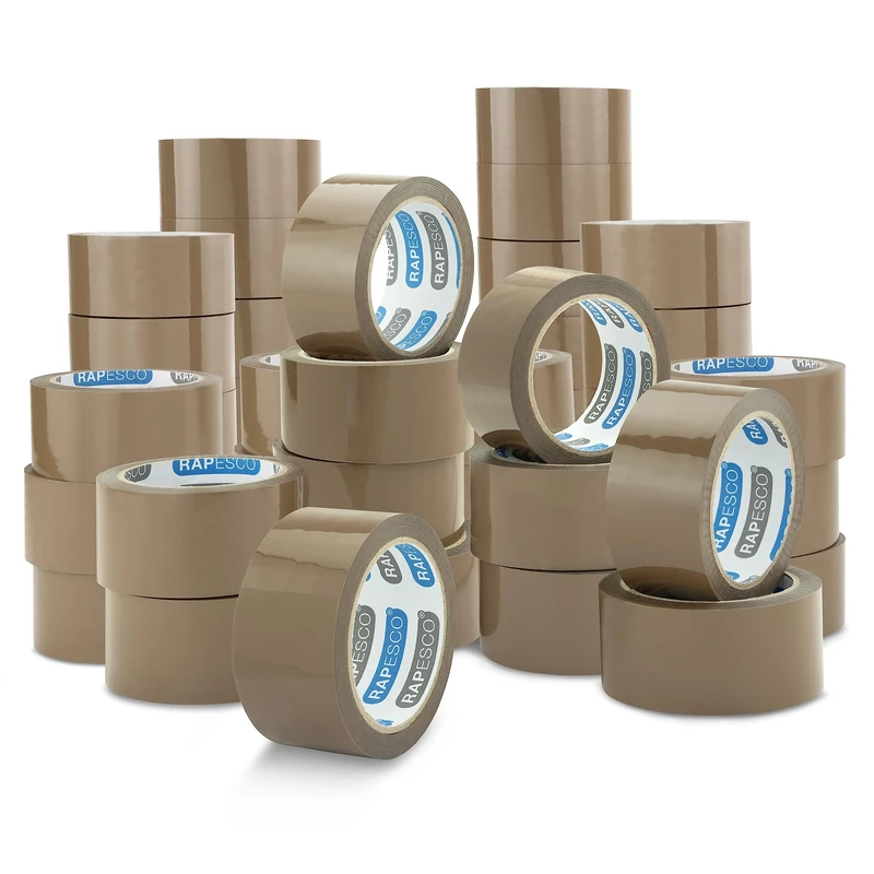 Rapesco 1743 Business Pack: 48 Strong Packing Tape Rolls, 50mm x 60m, Brown