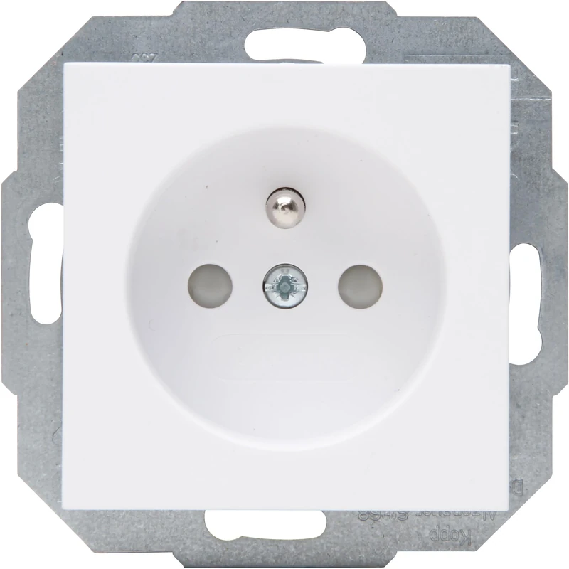 Kopp HK07 - Centre Earthing Contact Socket, Increased Touch Protection, Colour: Arctic White Matt - (Pack of 10)