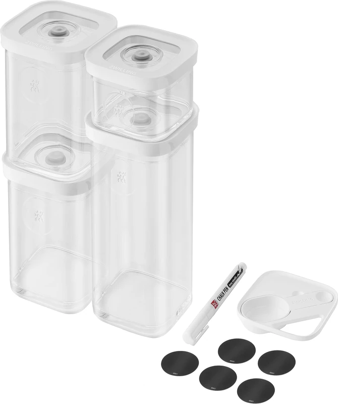 ZWILLING FRESH & SAVE CUBE set, size S, 6-piece storage set incl. 3x CUBE storage boxes S, measuring spoon, NFC labels