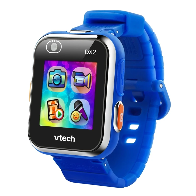 Vtech Kidizoom Smartwatch DX2 Blue Interactive Kids Watch with Dual Camera Color Touch Screen Motion Sensor Smart Watch Shockproof Italian Language 5-13 Years