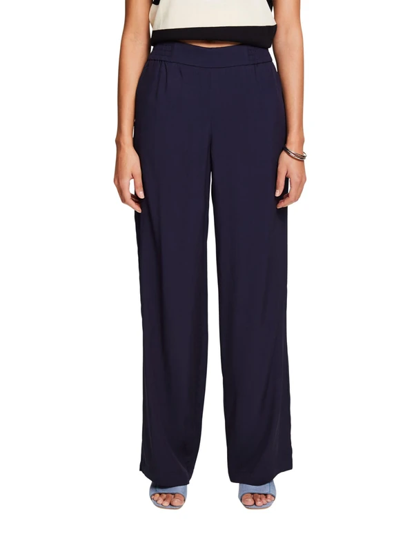 ESPRIT Women's Trousers, 400/Navy, 34W x 32L