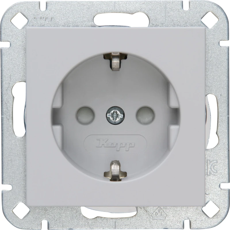 Kopp HK07 – Earthing Contact Socket, Increased Touch Protection, Colour: Grey Matt – Pack of 10