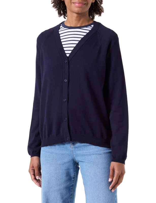 Armor Lux Women's Plain Cardigan Sweater, Seal, XS