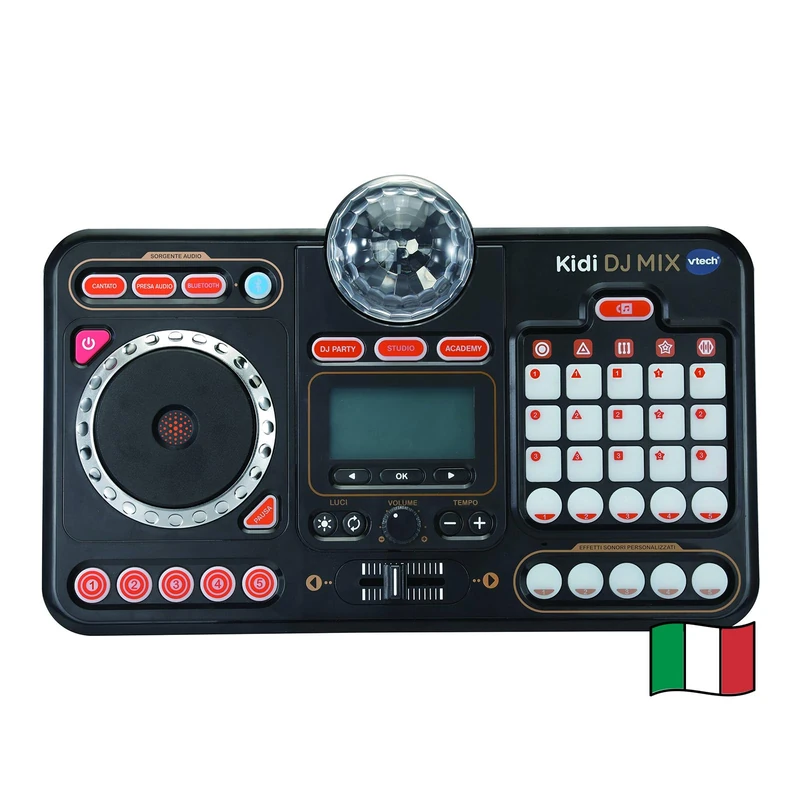 VTech Kidi DJ Mix Children's DJ Console, Concert Glow Effects, Children's DJ Mix with Microphone, Connect Your MP3 Player, Jack or Bluetooth, Italian Language, Batteries Included, 6+ Years