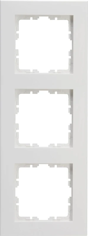 Kopp HK07 Pure 3-Way Light Switch Cover Frame, Electrical Outlet Faceplate, Colour: Matt Arctic White (Pack of 10)