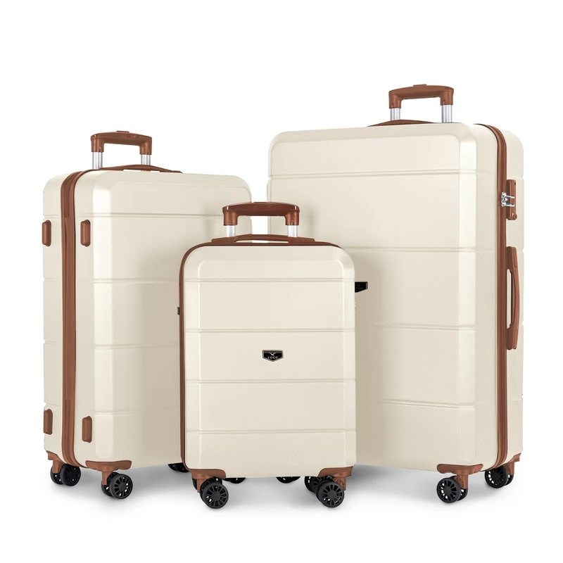 LUGG Travel Suitcase Set - Jetset 3-Piece Hard Shell Luggage, 20" 25" 29 Strong & Lightweight with Secure TSA Lock, Smooth 360° Wheels, Internal Pockets - Airline Approved