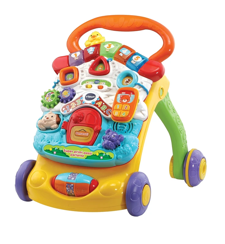 VTech Super First Steps Talking 2 in 1 – Orange, Tablet for Children with 25 Interactive Icons and Bright Effects, Baby Game with Animals and Numbers, Italian Language, Batteries Included, 9-36 Months