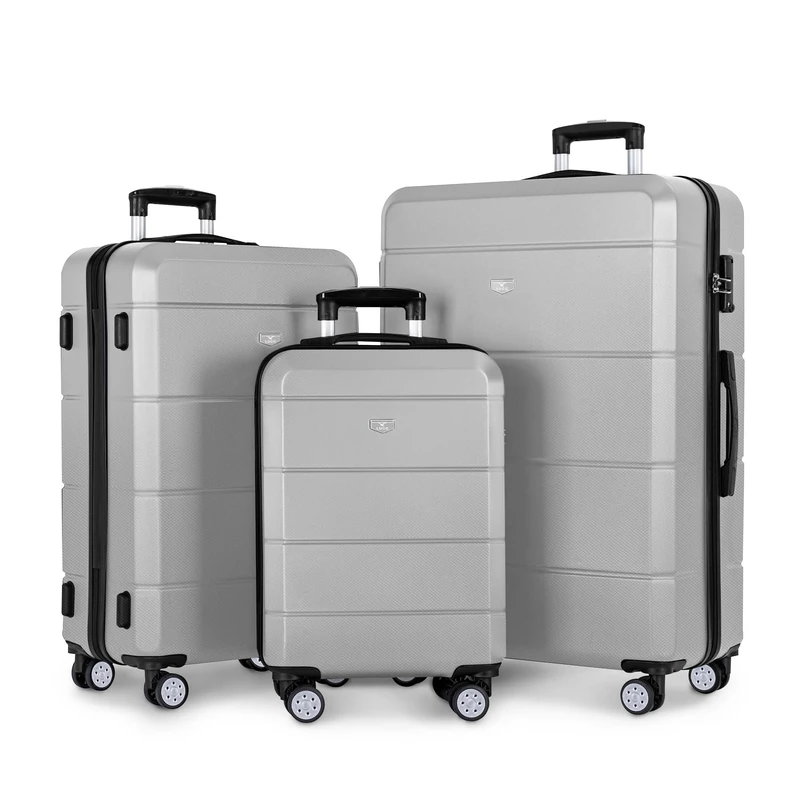 LUGG Travel Suitcase Set - Jetset 3-Piece Hard Shell Luggage, 20" 24" 28 Strong & Lightweight with Secure TSA Lock, Smooth 360° Wheels, Internal Pockets - Airline Approved