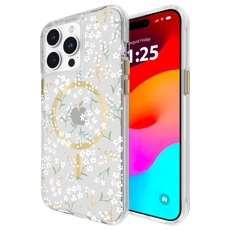 Rifle Paper Co. iPhone 15 Pro Max Case [Compatible with MagSafe] [12ft Drop Protection] Cute iPhone Case 6.7" with Floral Pattern, Anti-Scratch Tech, Shockproof Material, Slim Fit - Petite Fleurs