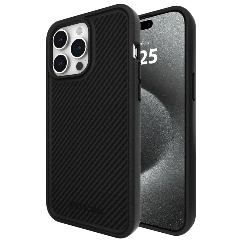 Pelican Protector Series - iPhone 15 Pro Max Case 6.7" [Compatible with MagSafe] Magnetic Phone Case with Anti-Scratch Tech [16FT MIL-Grade Drop Protection] Rugged Cover for iPhone 15 Pro Max - Carbon