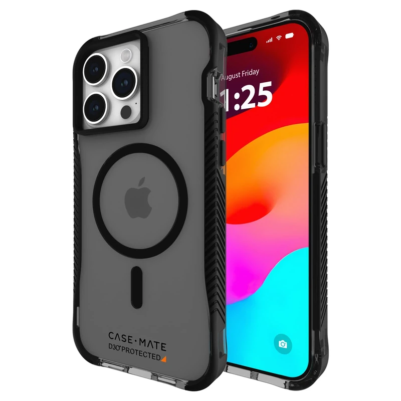 Case-Mate Ultra Tough Grip Smoke Black iPhone 15 Pro Max Case [16FT D3O Drop Protection] [Compatible w/MagSafe] Magnetic Case w/Textured Grip for iPhone 15 Pro Max 6.7", Anti-Scratch, Shockproof
