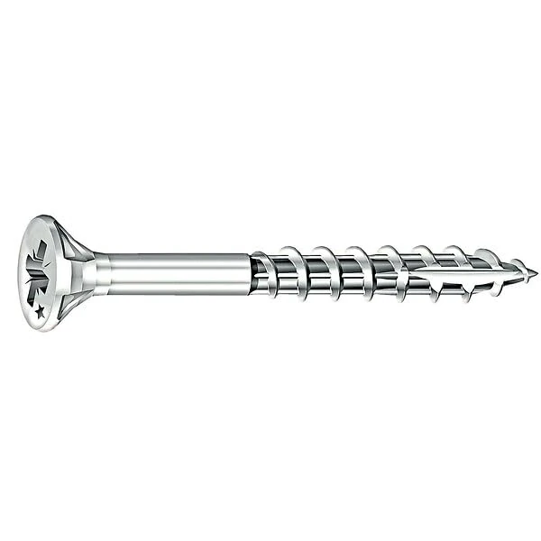 Tubconcept VYNEX Pozi Countersunk Head Rocket Screws 6 x 120/70 Zinc Plated Steel Box of 100-351400025161