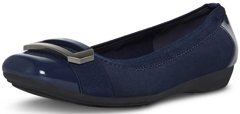 Anne Klein Women's Uplift Slip On Ballet Flat, Navy, 7.5 M US