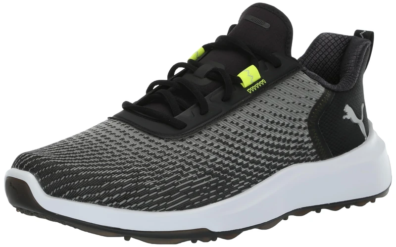 PUMA Men's Fusion Crush Sport Wide Golf Shoe, Black-Electric, 10.5 UK