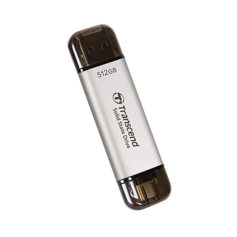 Transcend ESD310 512GB Dual USB-C/A External SSD 1050MB/s Ultra-Fast Drive for iPhone 17/16/15, MacBook, iPad & PC | Fast File Transfer TS512GESD310S