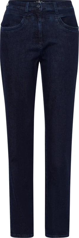Raphaela by Brax Laura New Cosy Winter Cotton Trousers, Dark Blue, 27W x 32L